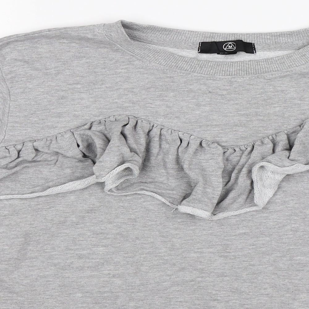 Missguided Womens Grey   Pullover Sweatshirt Size 10  - CROPPED