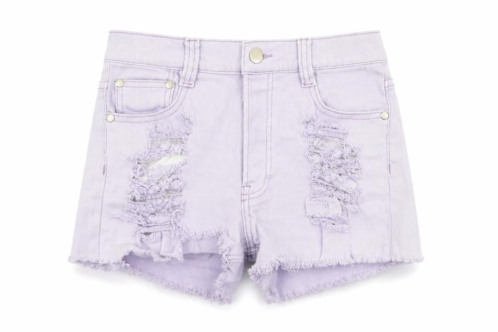 MINKPINK Womens Purple  Denim Hot Pants Shorts Size S - distressed