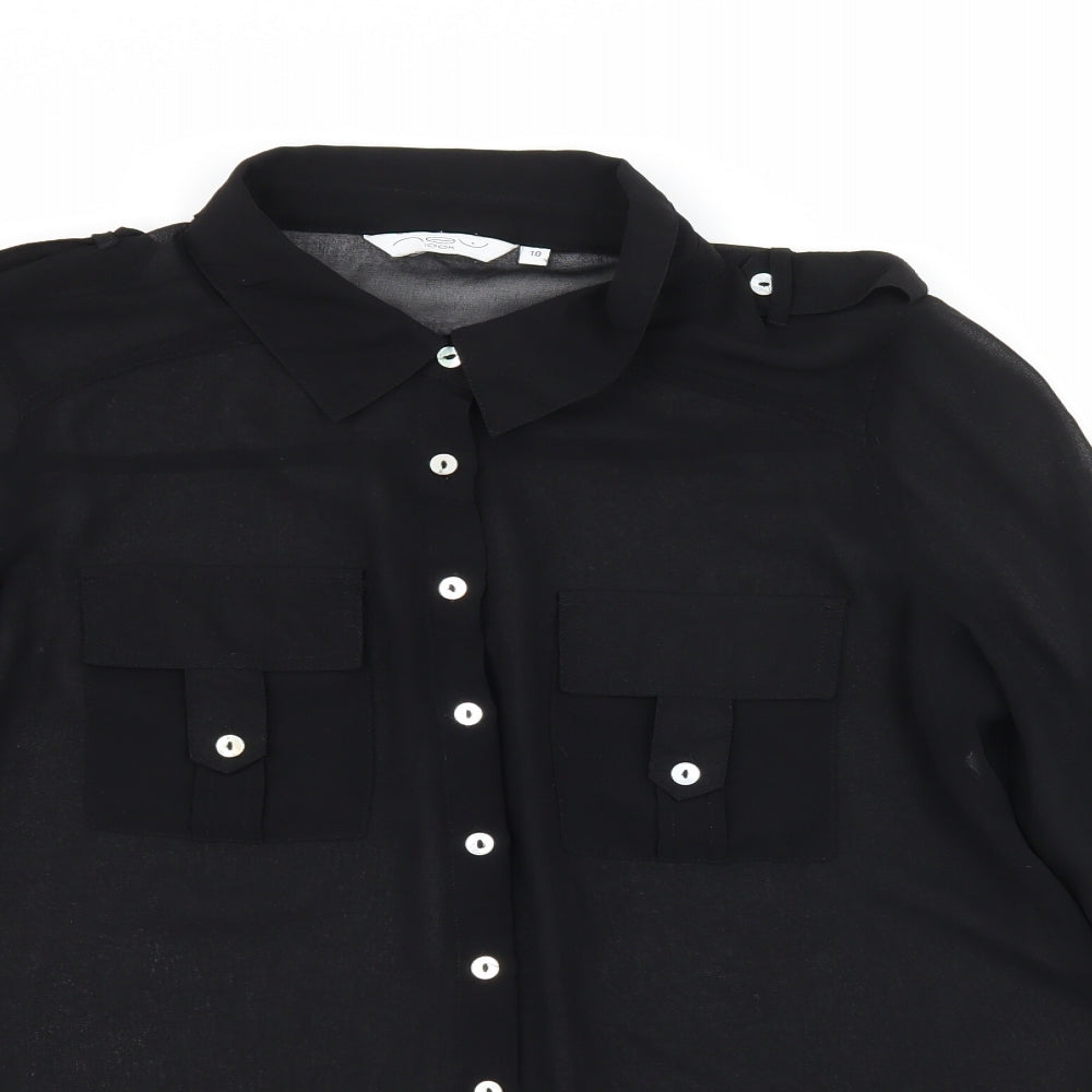New Look Womens Black   Basic Button-Up Size 10