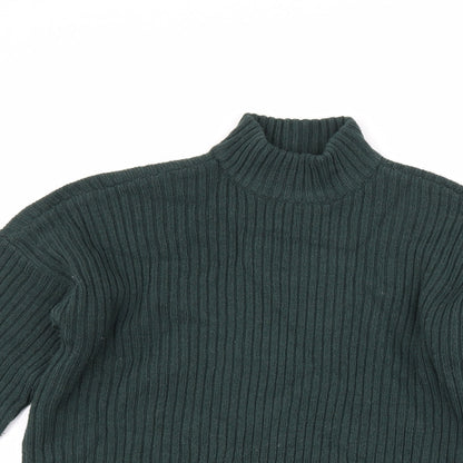 Close-up detail of Noisy May women’s green jumper, size S
