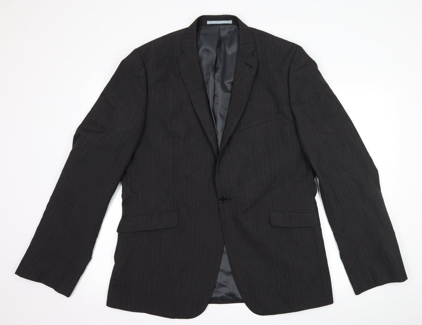 NEXT Mens Grey Striped  Jacket Suit Jacket Size 44