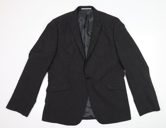 NEXT Mens Grey Striped  Jacket Suit Jacket Size 44