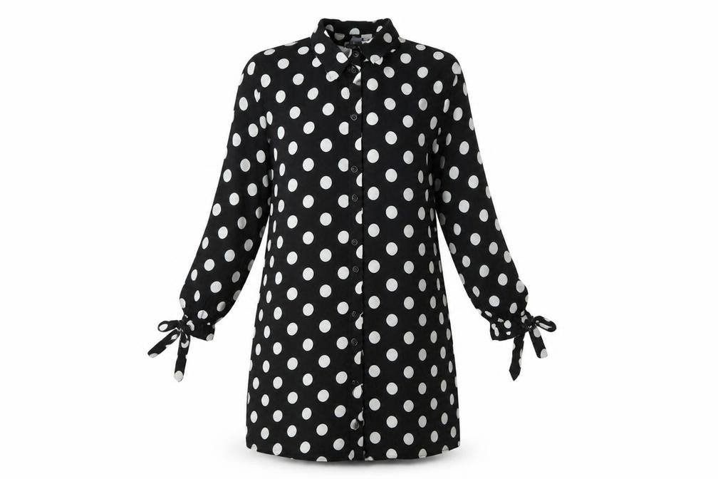 Primark Womens Black Polka Dot  Shirt Dress  Size 4