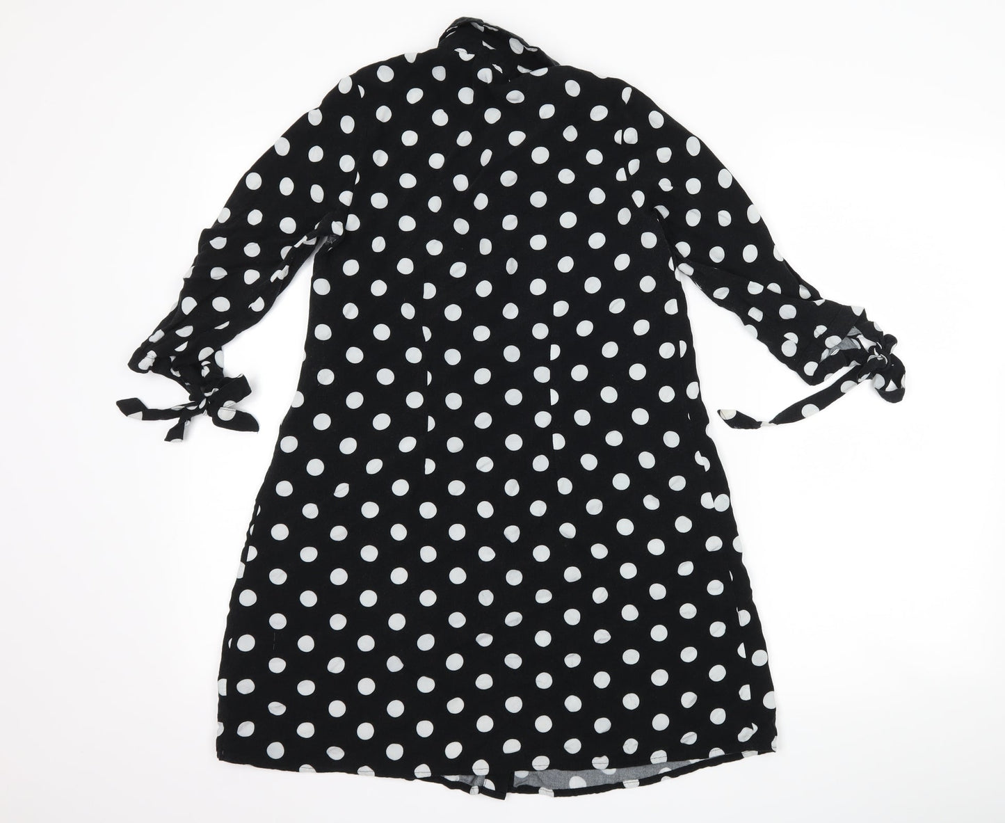 Primark Womens Black Polka Dot  Shirt Dress  Size 4