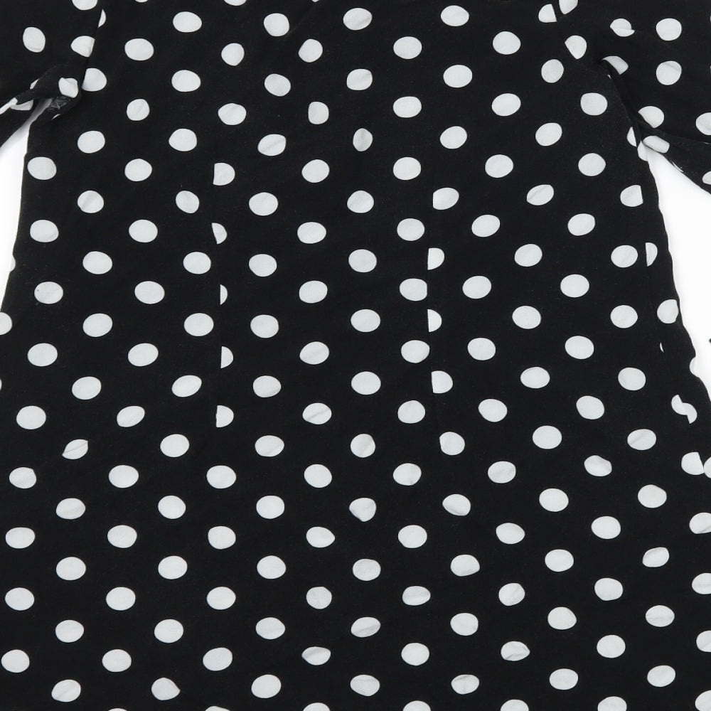 Primark Womens Black Polka Dot  Shirt Dress  Size 4