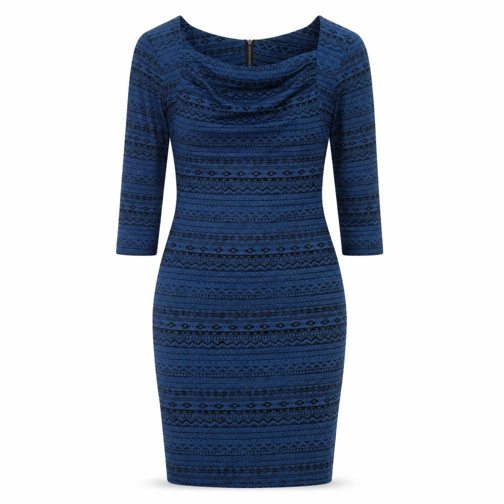 ceme london Womens Blue Geometric  Bodycon  Size 12