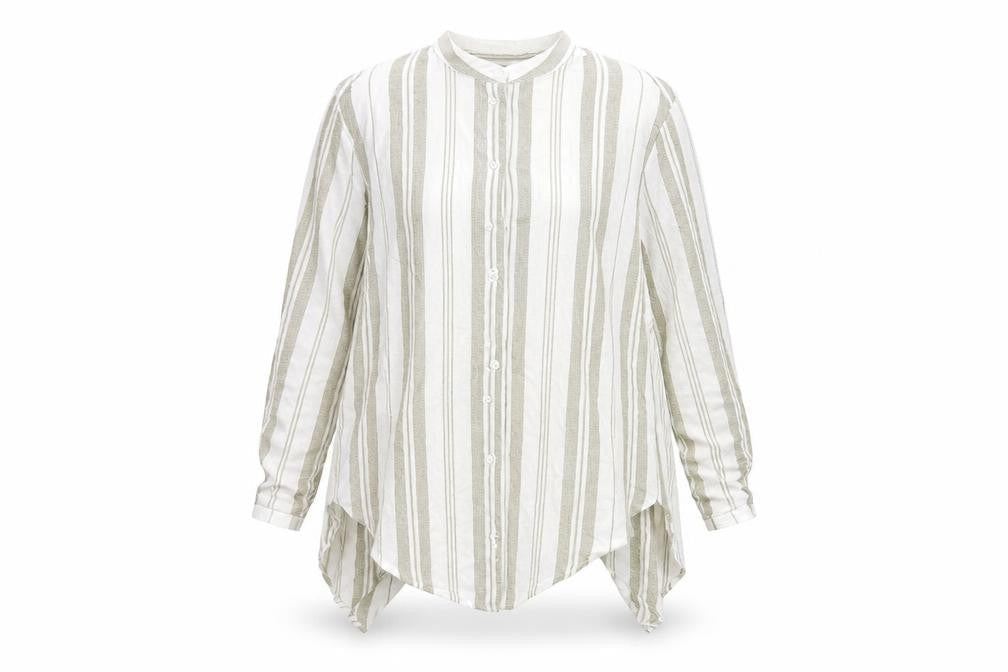 Atmosphere Womens White Striped  Basic Button-Up Size 6