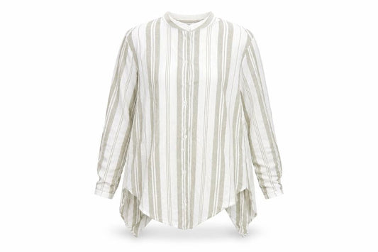 Atmosphere Womens White Striped  Basic Button-Up Size 6