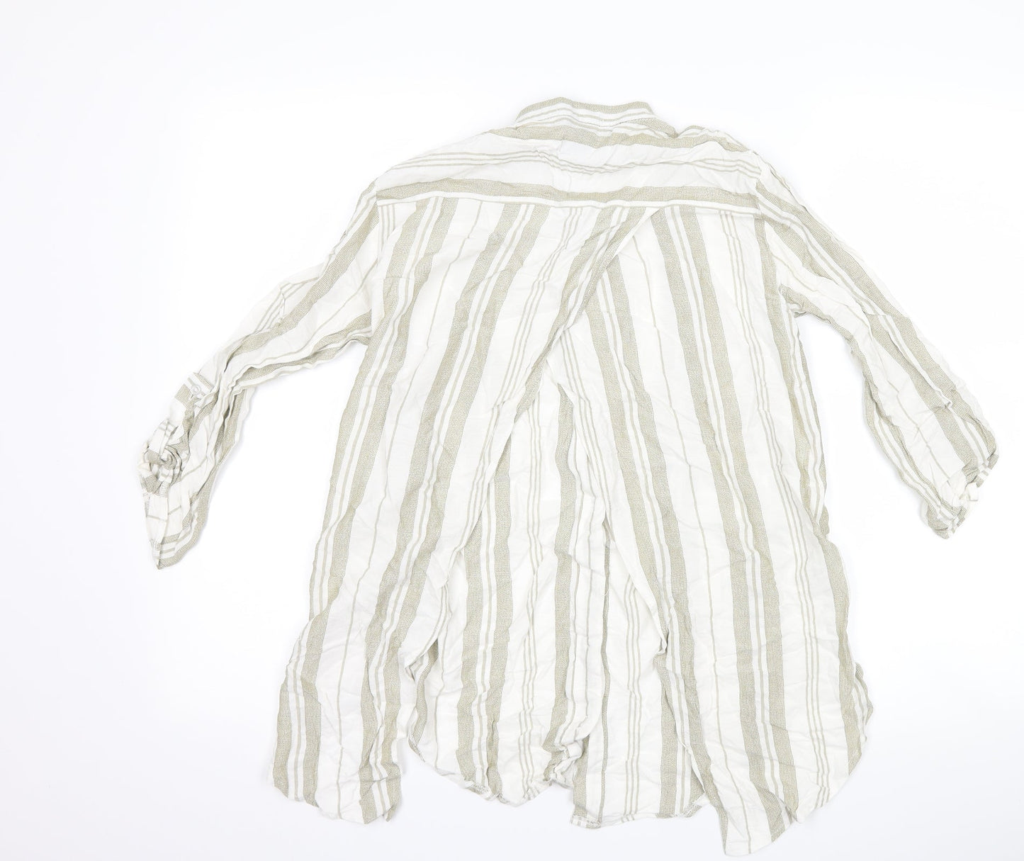 Atmosphere Womens White Striped  Basic Button-Up Size 6