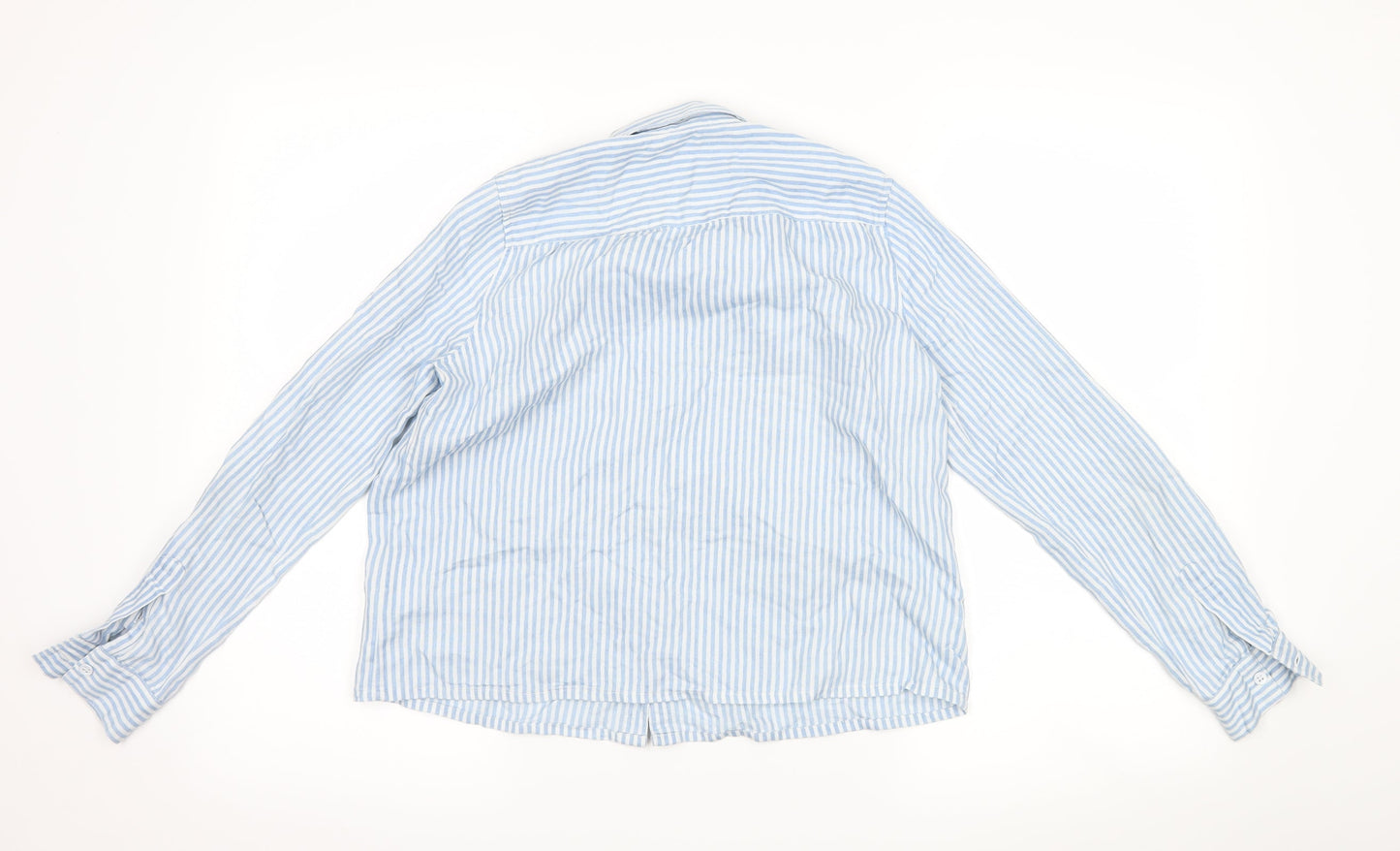 Only Womens Blue Striped  Basic Button-Up Size 6