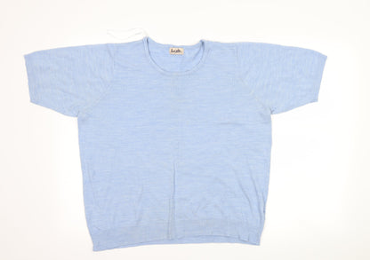 Front view of arista women’s blue basic t-shirt, size UK 18
