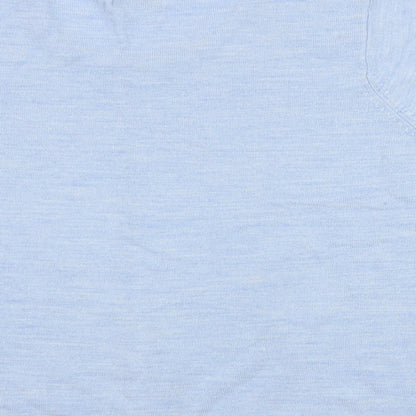Brand and care label for arista women’s blue basic t-shirt, size UK 18