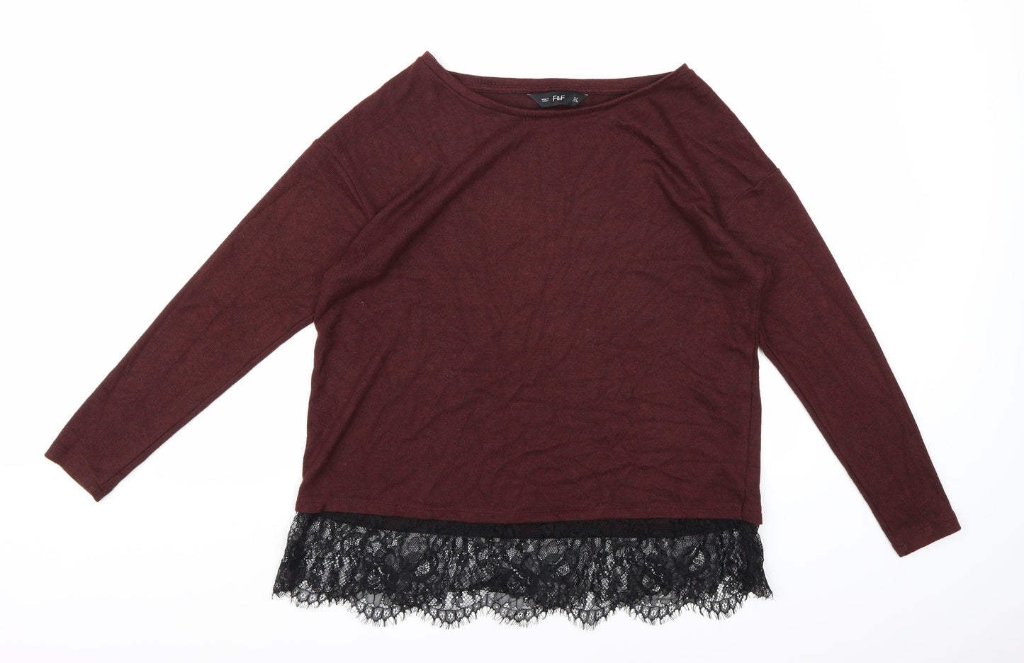 F&F Womens Brown  Knit Pullover Jumper Size 10