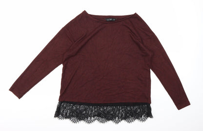 Front view of F&F women’s brown knit jumper, size UK 10