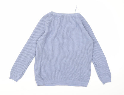 Back view of Select women’s blue knit jumper, size UK 12