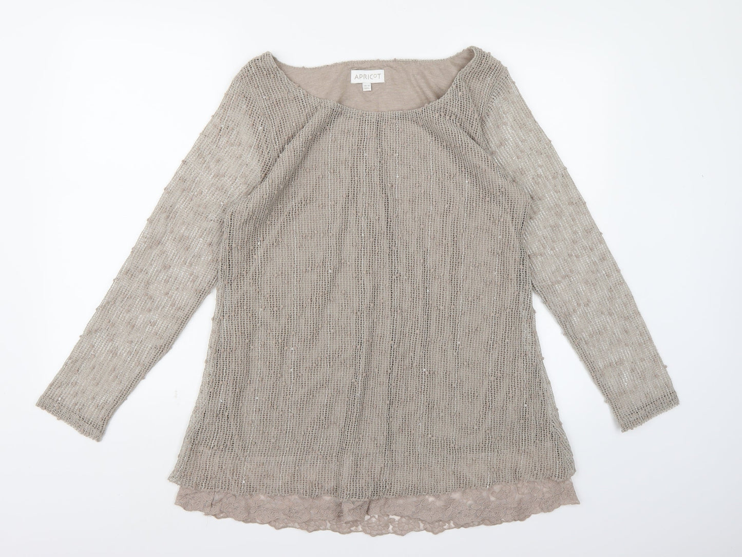 Apricot Womens Brown  Knit Pullover Jumper Size 14