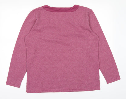 Back view of M&Co women’s pink jumper, size M