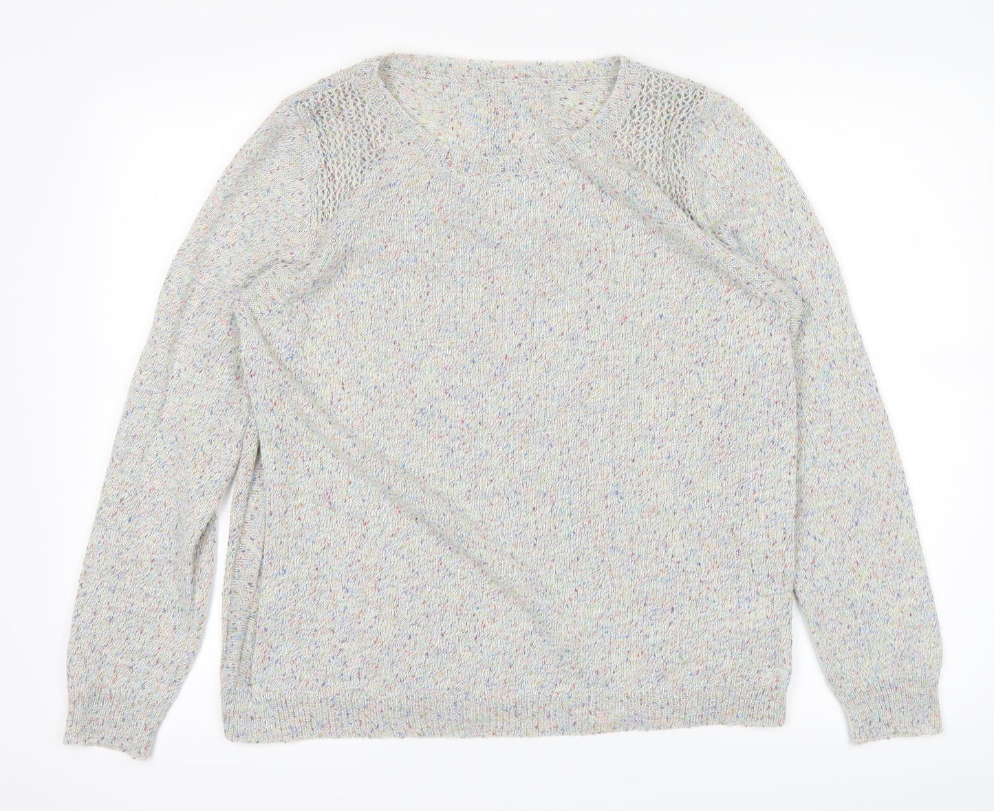 Marks and Spencer Womens White Polka Dot  Pullover Jumper Size 16