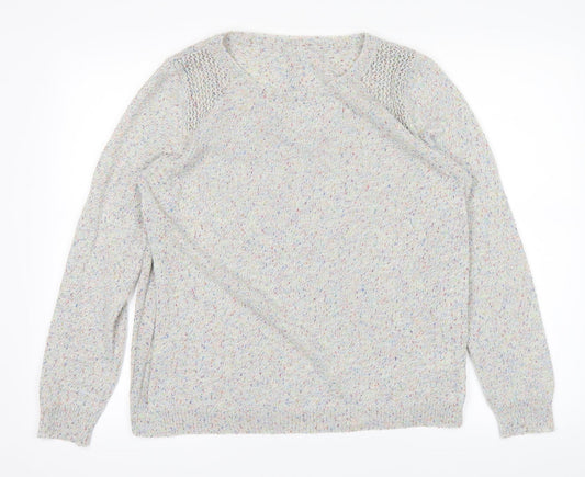 Marks and Spencer Womens White Polka Dot  Pullover Jumper Size 16