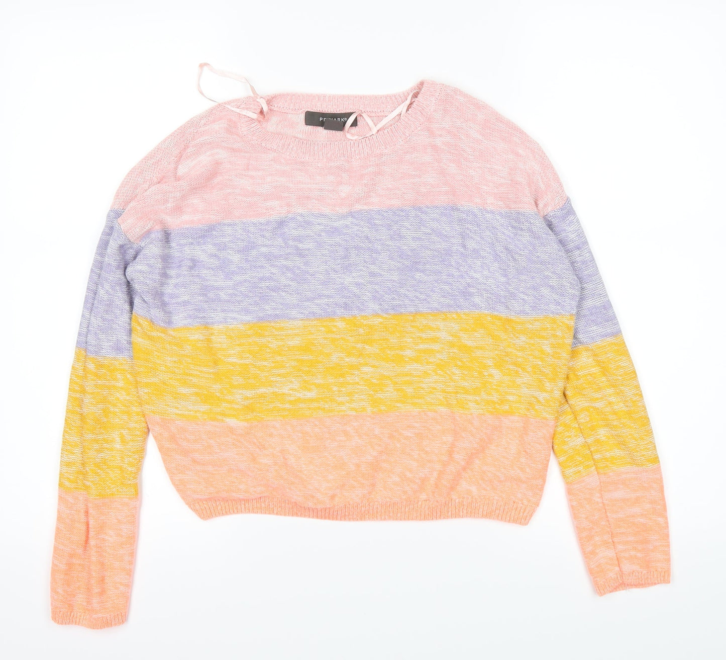Primark Womens Pink Striped  Pullover Jumper Size 4