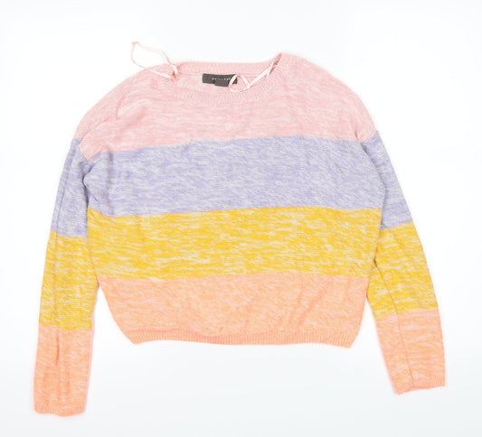 Primark Womens Pink Striped  Pullover Jumper Size 4