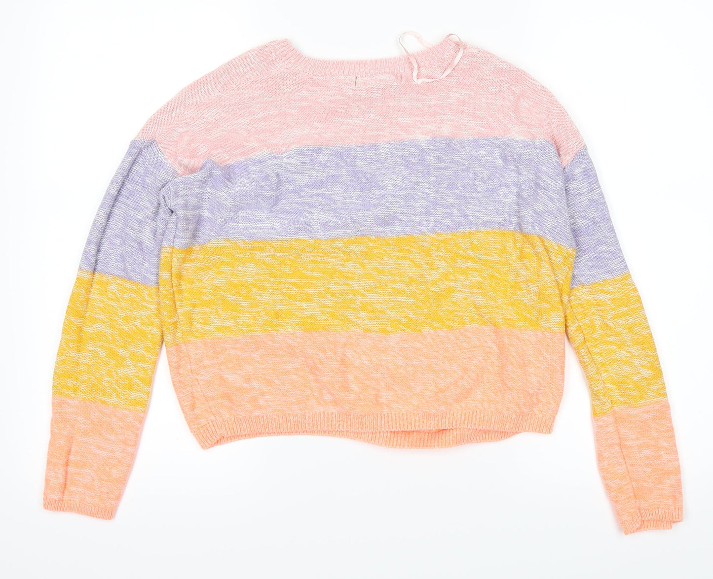 Primark Womens Pink Striped  Pullover Jumper Size 4