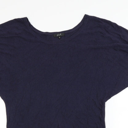 Close-up detail of Ice women’s blue pullover sweatshirt, size S
