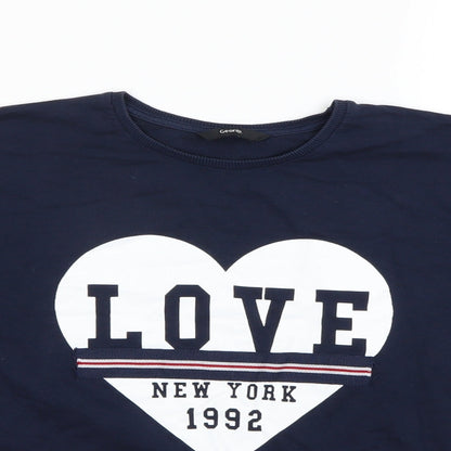 Close-up detail of George girls’ blue jumper, size 12-13, years