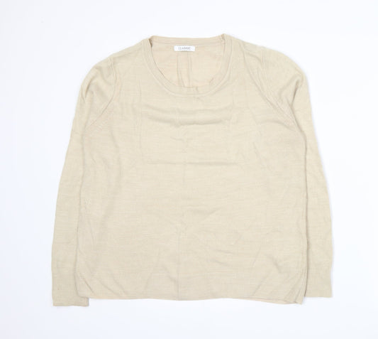 Marks and Spencer Womens Beige  Knit Pullover Jumper Size 14