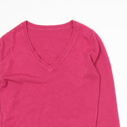 Close-up detail of Tu women’s purple knit jumper, size UK 8