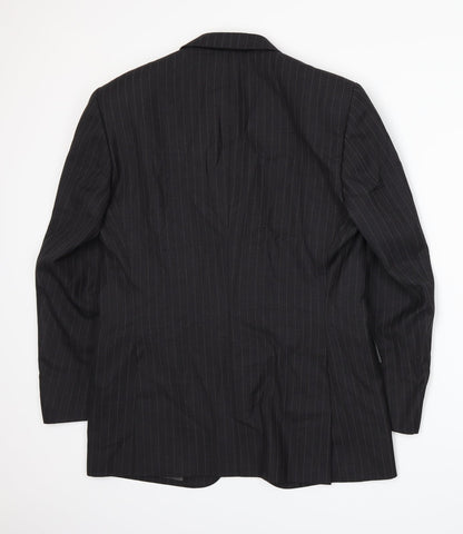 Back view of JAG men’s grey striped jacket suit jacket, size L