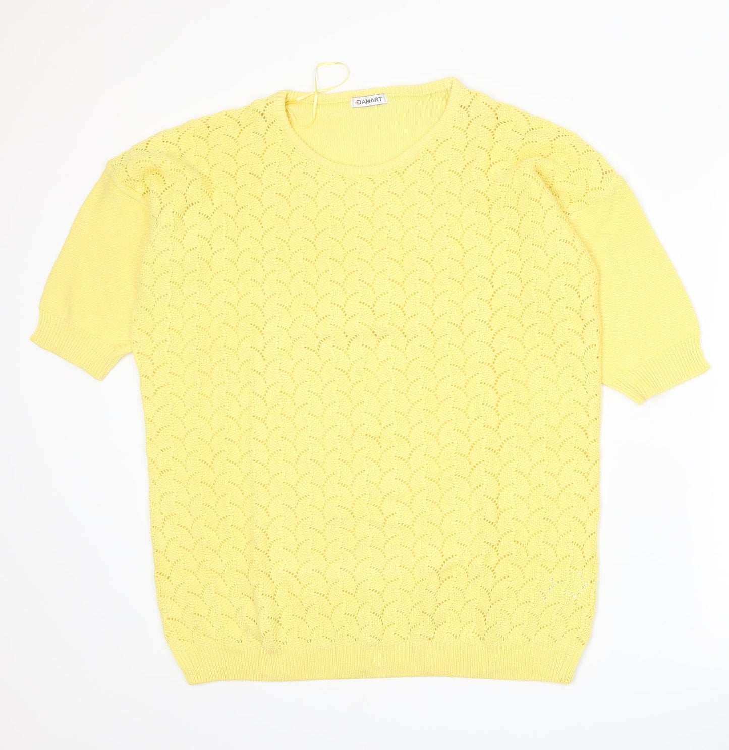 Damart Womens Yellow  Knit Pullover Jumper Size 16
