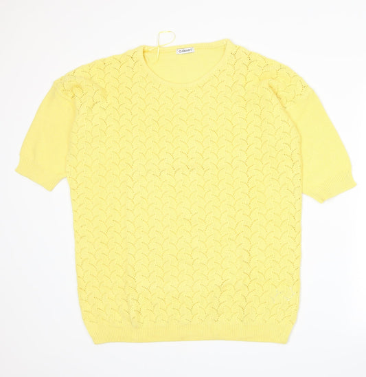 Damart Womens Yellow  Knit Pullover Jumper Size 16
