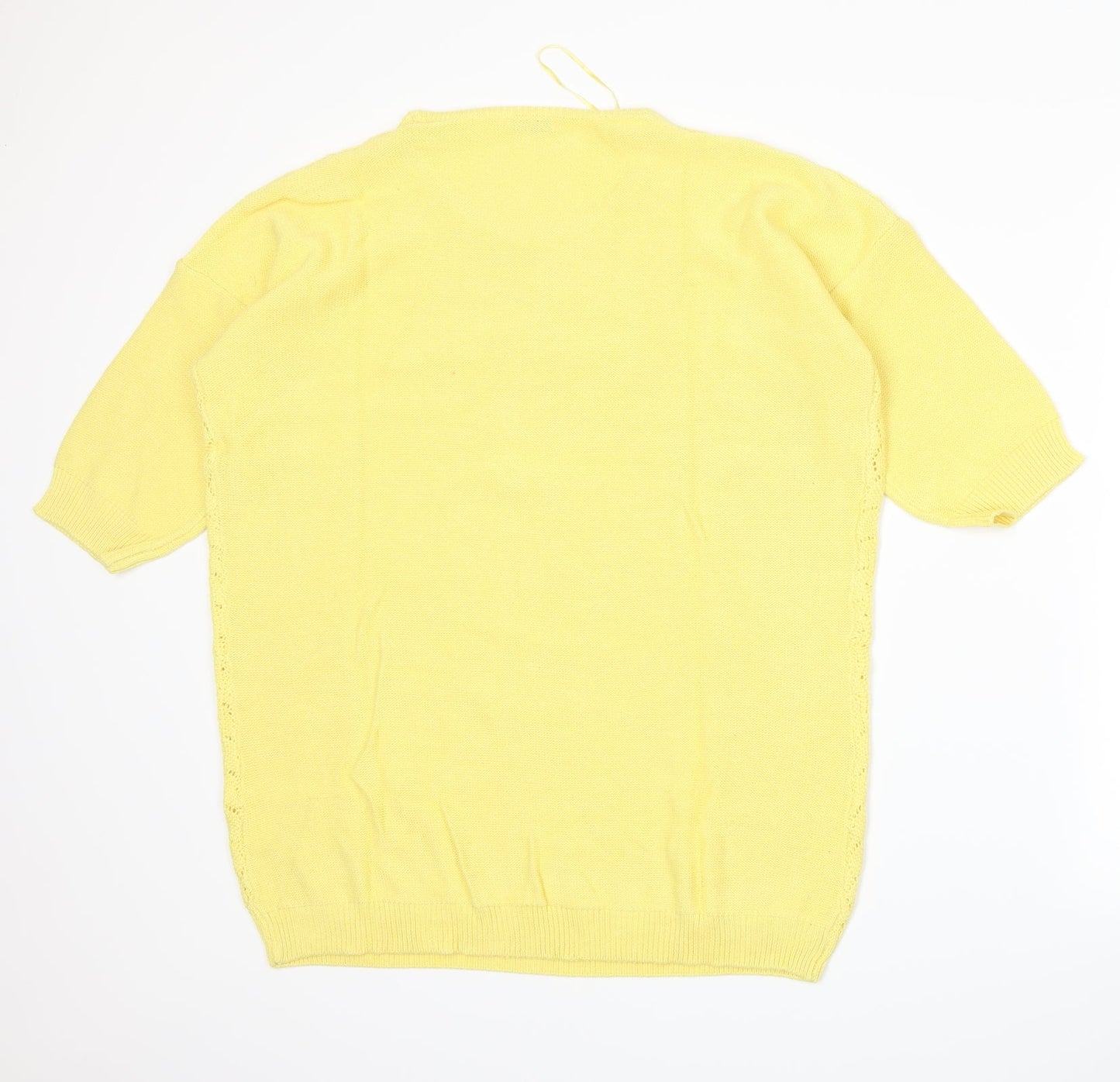Damart Womens Yellow  Knit Pullover Jumper Size 16