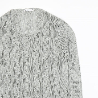 Close-up detail of EA women’s grey knit jumper, size S
