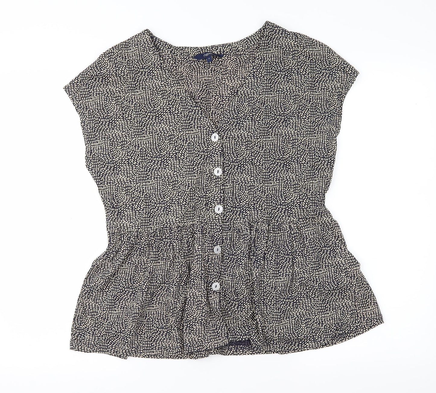 NEXT Womens Blue Polka Dot  Basic Blouse Size 8