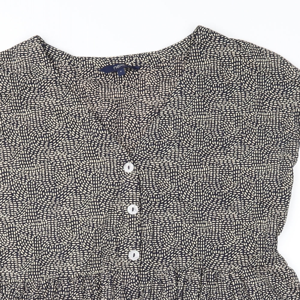NEXT Womens Blue Polka Dot  Basic Blouse Size 8
