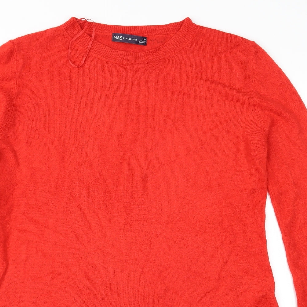 Marks and Spencer Womens Red  Knit Pullover Jumper Size 10
