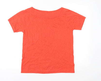 Front view of Next women’s orange knit jumper, size UK 12