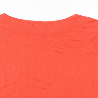 Close-up detail of Next women’s orange knit jumper, size UK 12