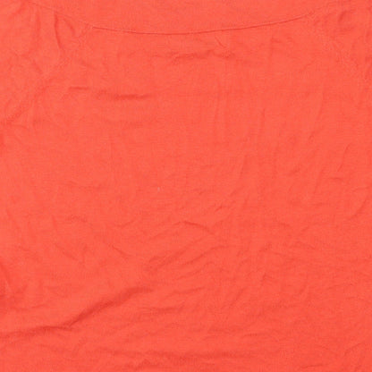 Brand and care label for Next women’s orange knit jumper, size UK 12