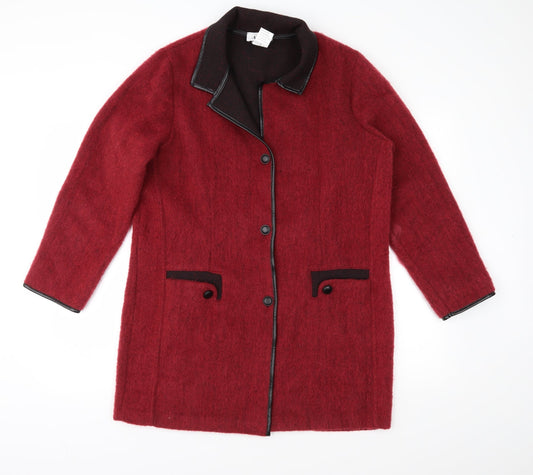 Afibel Womens Red   Overcoat Coat Size 14