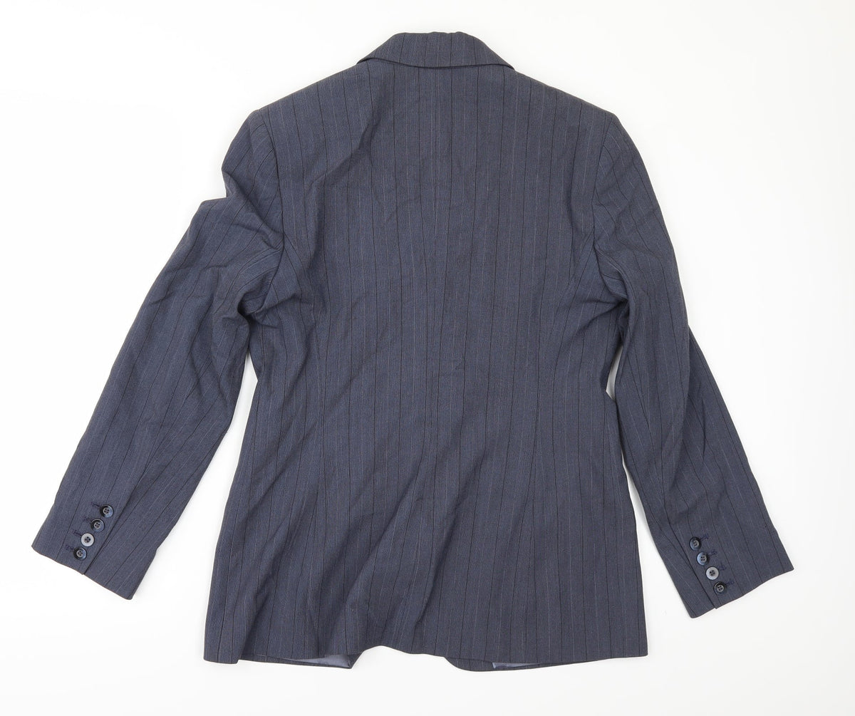 NEXT Womens Blue Striped  Jacket Suit Jacket Size 12