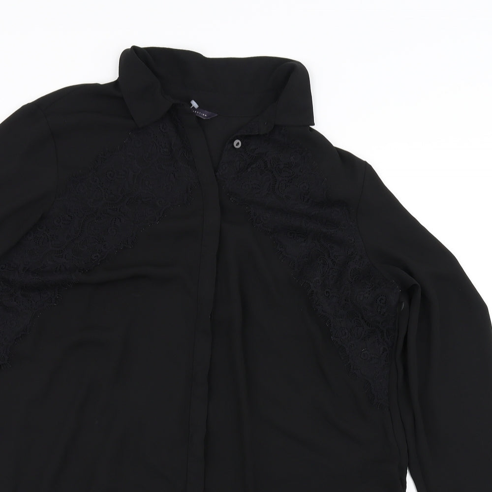 Marks and Spencer Womens Black Floral  Basic Blouse Size 12