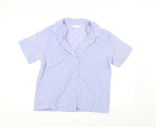 Marks and Spencer Womens Blue Polka Dot  Top Pyjama Top Size 8
