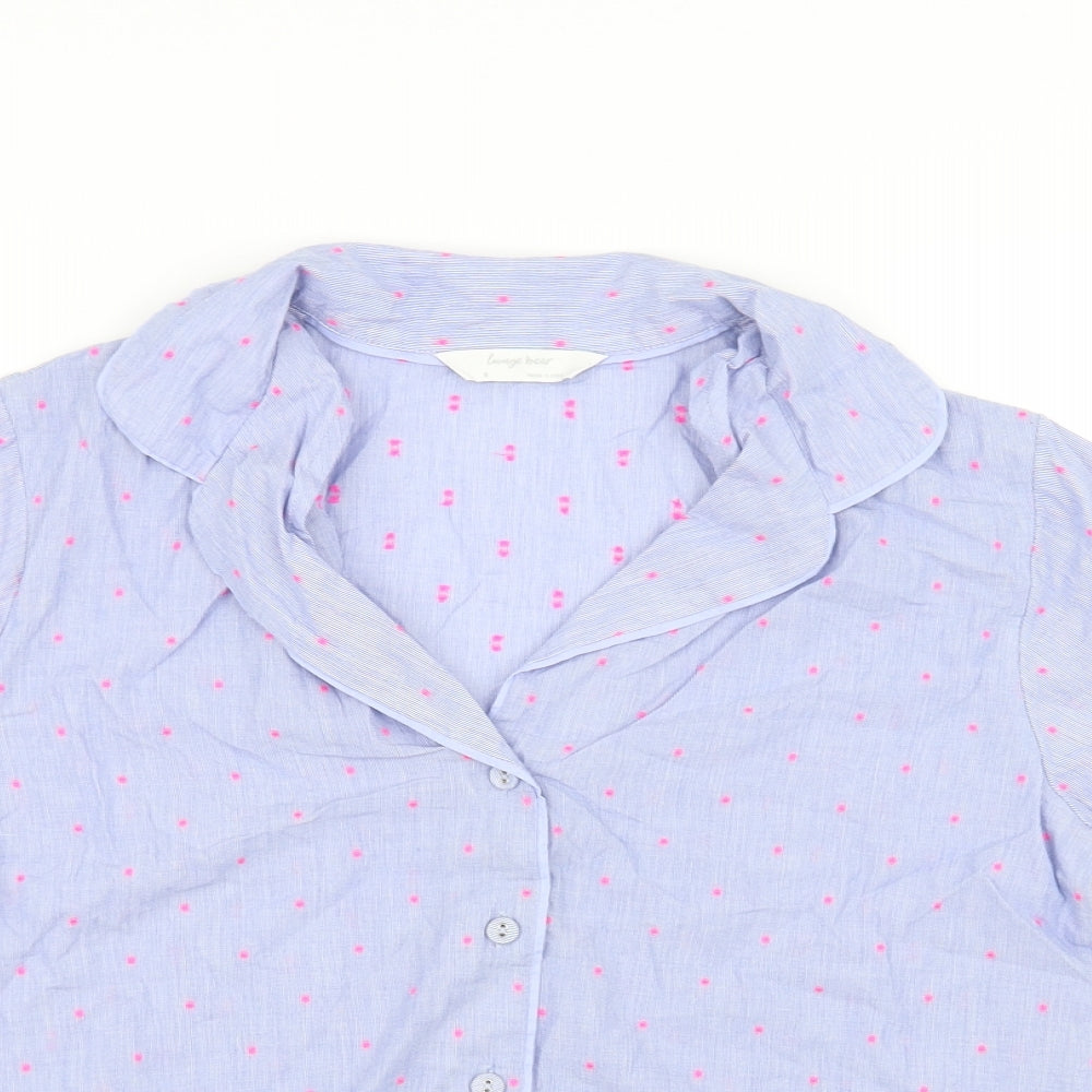Marks and Spencer Womens Blue Polka Dot  Top Pyjama Top Size 8