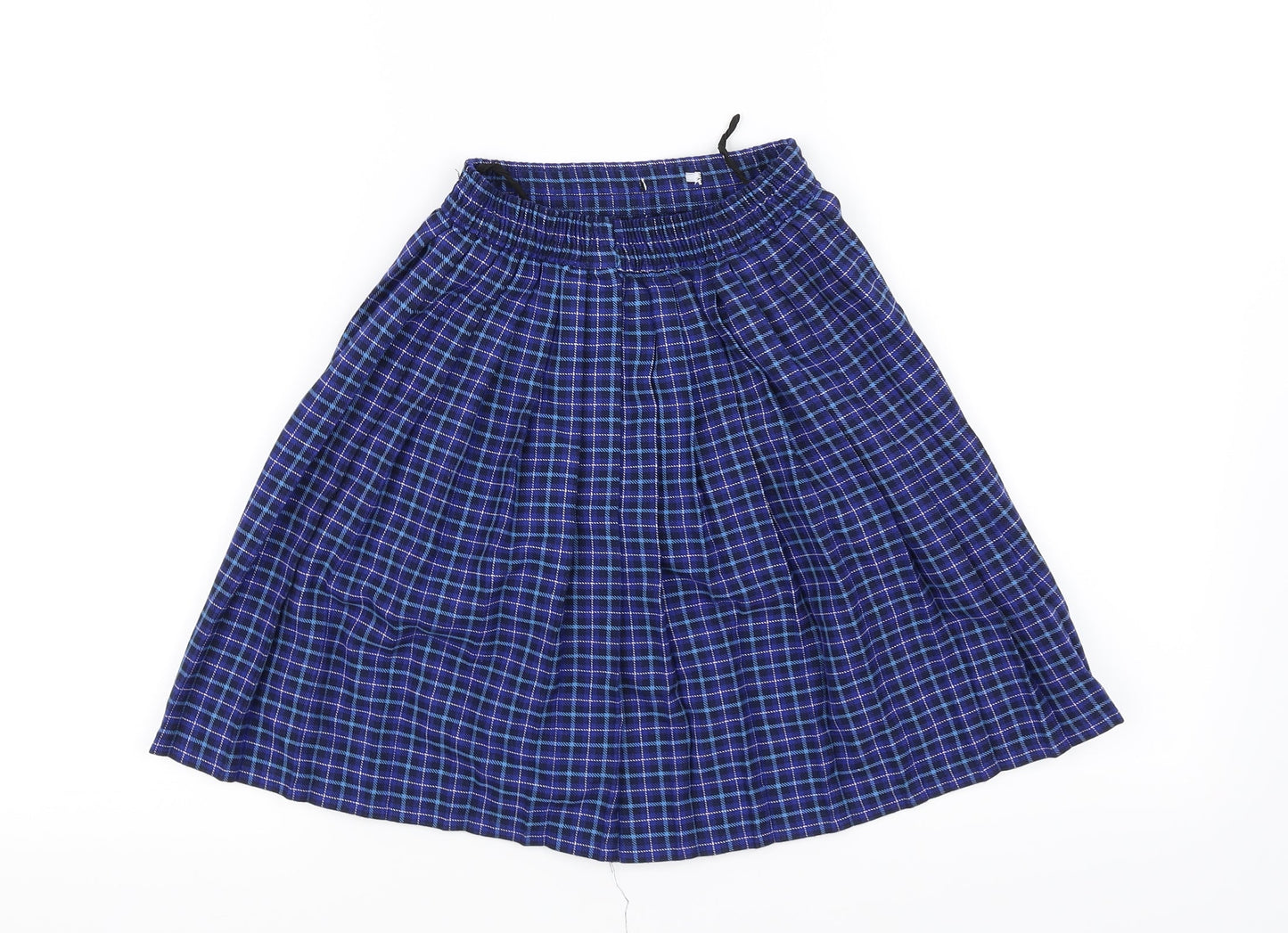 john hall Girls Blue Check  A-Line Skirt Size 7-8 Years