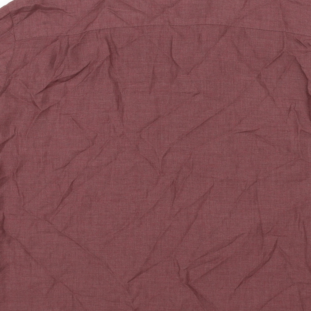 Marks and Spencer Mens Red    Button-Up Size L