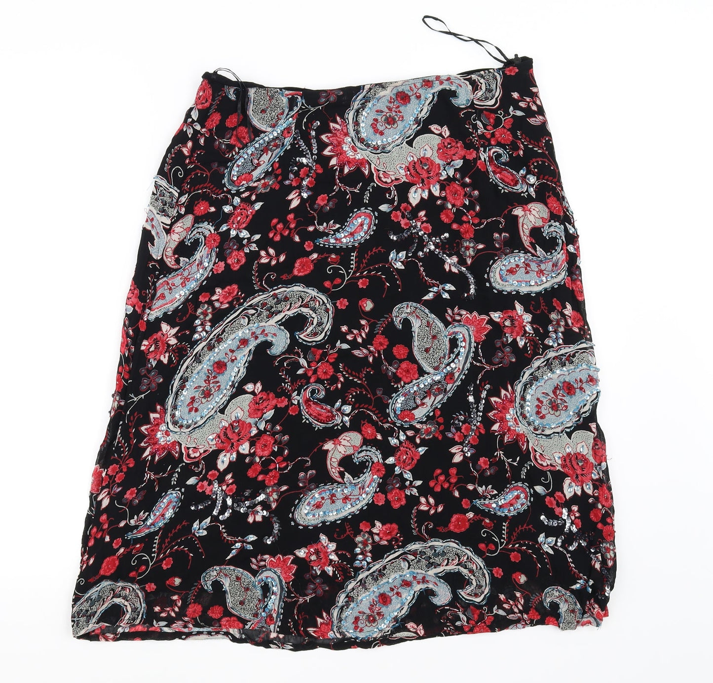 butterfly  Womens Black Floral  A-Line Skirt Size 14