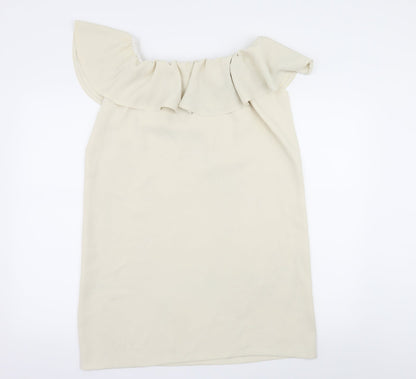 Additional front view of women’s ivory rayon shift, size UK 14
